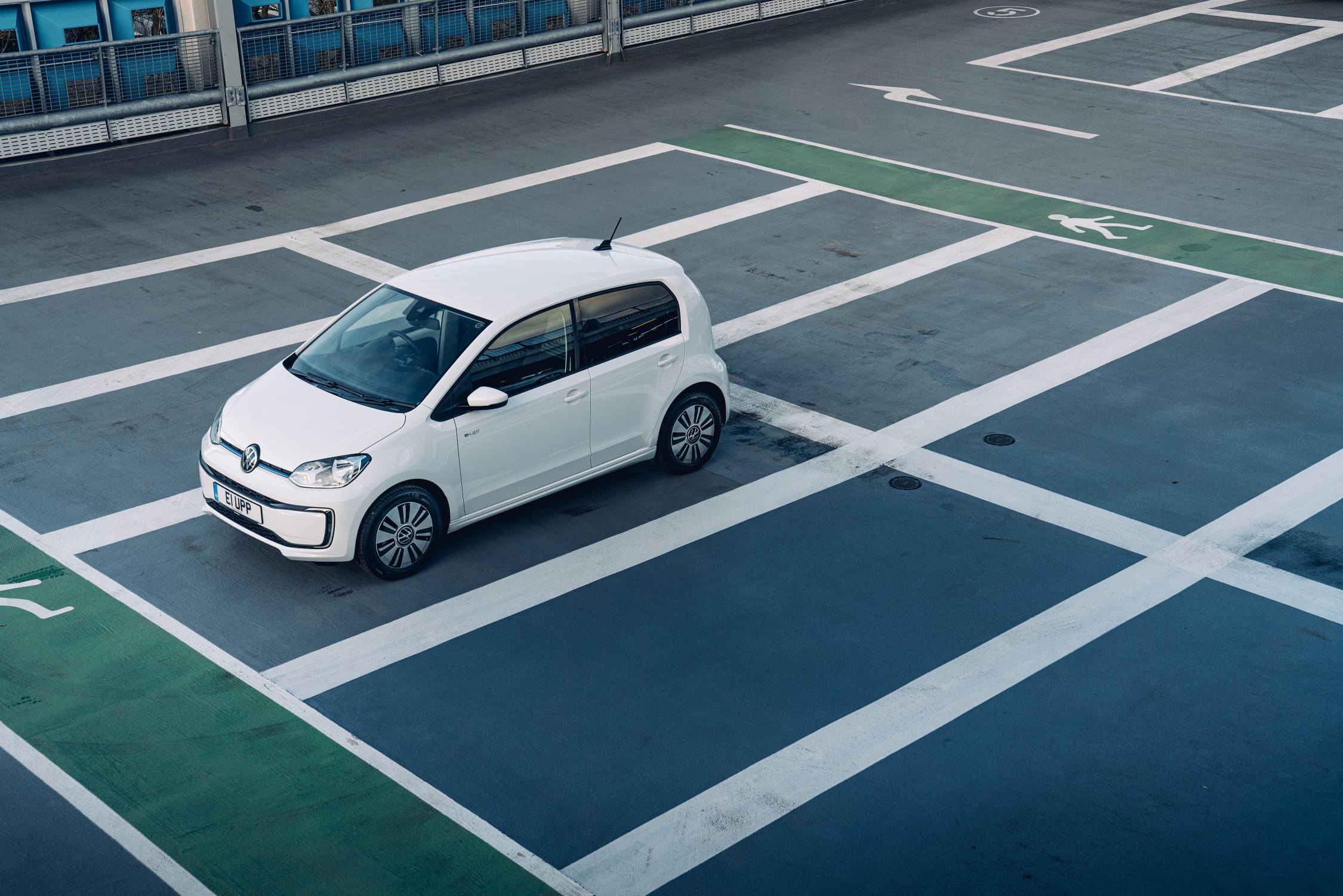 Volkswagen e-up parked in car park